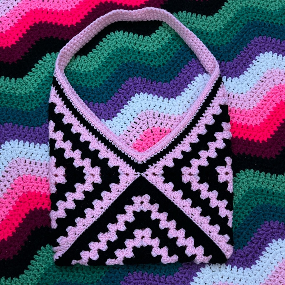 Handcrafted Crochet Granny Square Bag